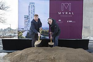 Pelletée de terre du projet Myral Condominiums. Crédit : Devimco Immobilier