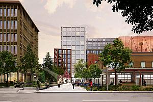 Redéveloppement de l’ancien siège de l’ONF à Saint-Laurent : un futur quartier complet et exemplaire. Crédit : Société immobilière du Canada