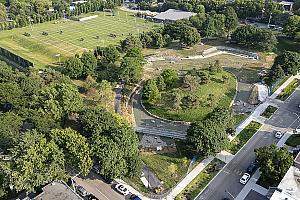 Montréal mise sur l’ingénierie verte avec son plus grand parc éponge. Crédit : Louis-Étienne Doré