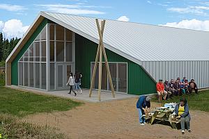 Un nouveau pavillon pour la transmission de la culture innue. Crédit : EVOQ architecture