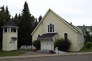 Église Little Metis Presbyterian Church, vue avant.