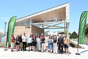 Brossard inaugure la nouvelle piscine Champlain. Crédit : Ville de Brossard