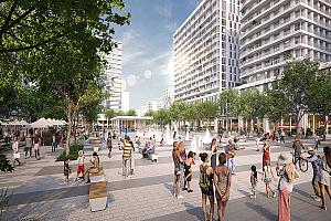 Dévoilement du projet bonifié de transformation de la Place Versailles. Crédit : Provencher_Roy