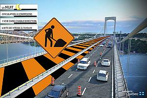Début des travaux de réparation de la dalle et d'asphaltage sur le pont Pierre-L