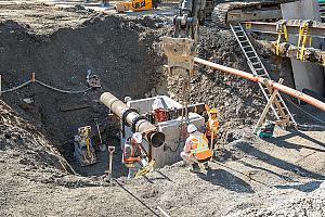 Ligne bleue : travaux préparatoires à venir dans le secteur Langelier. Crédit : Julien Perron-Gagné Photographe