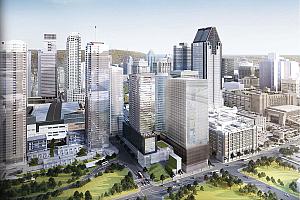 Construction de nouvelles unités locatives résidentielles dans le Quad Windsor. Crédit : Cadillac Fairview 
