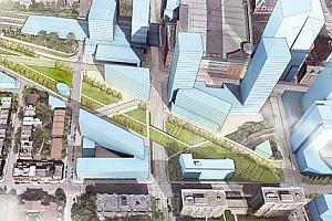 Un grand parc, le parc Ville-Marie, traversera le Quartier des gares © Ville de 