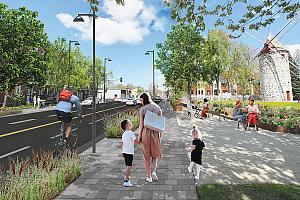 Réaménagement de la rue Notre-Dame Est dans le Vieux Pointe-aux-Trembles. Crédit : Ville de Montréal