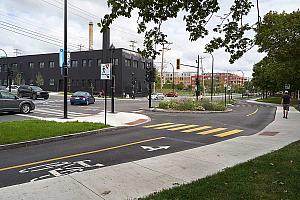 Fin du projet de réaménagement de la rue Saint-Grégoire. Crédit : Ville de Montréal