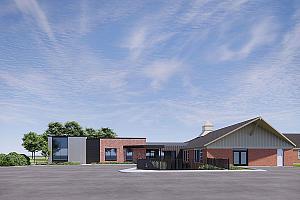 Construction d’un centre de jour en soins palliatifs dans les Laurentides. Crédit : Syscomax