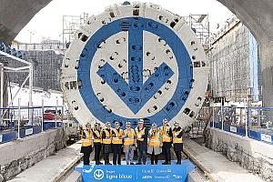 Prolongement de la ligne bleue : le tunnelier entre en scène au cœur du chantier. Crédit : 