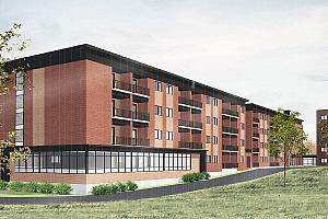 De nouveaux logements sociaux et abordables pour ainés à Drummondville. Crédit : Un à Un Architectes