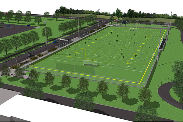Un terrain de soccer-football en Synthétique pour le complexe Marie-Victorin - Photo : Ville de Montréal