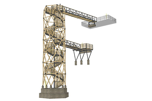 La nouvelle construction, haute de 60 mètres, reposera sur une résille structurale de bois lamellé-collé et utilisera également des connecteurs à tiges collées - Image de Art Massif Structure de bois