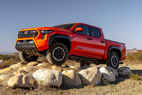 Complètement redessinés, les pick-up Tacoma ne sont plus disponibles qu’avec un quatre cylindres. Photo : Toyota