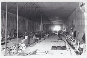 Progression de la construction du tunnel Louis-Hippolyte-La Fontaine en 1965. Crédit MTQ