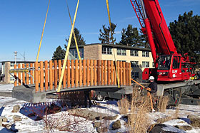 Passerelle expérimentale construite avec le nouveau béton - Photo de Université de Sherbrooke