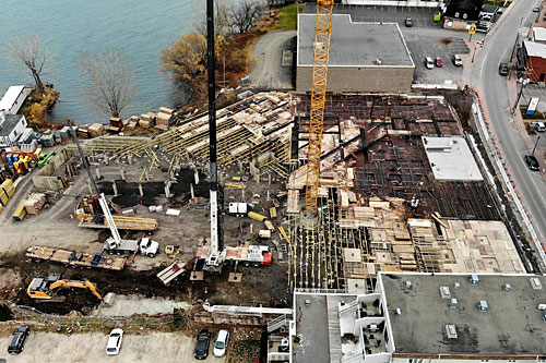 Vue du chantier à l’automne dernier. - Photo de Habitations Trigone